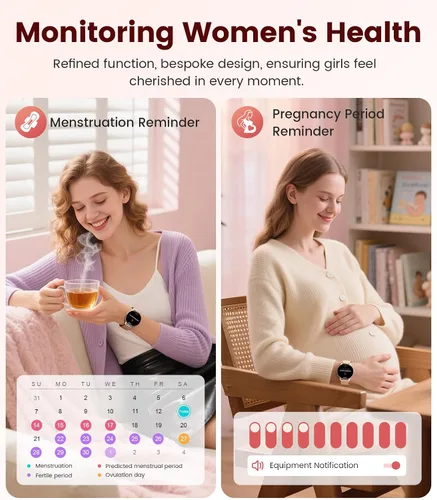 Miniatura 4 de Reloj inteligente para mujer con llamada de marca/respuesta, rastreador de actividad HD AMOLED de 1.43 pulgadas para Android iOS, reloj inteligente