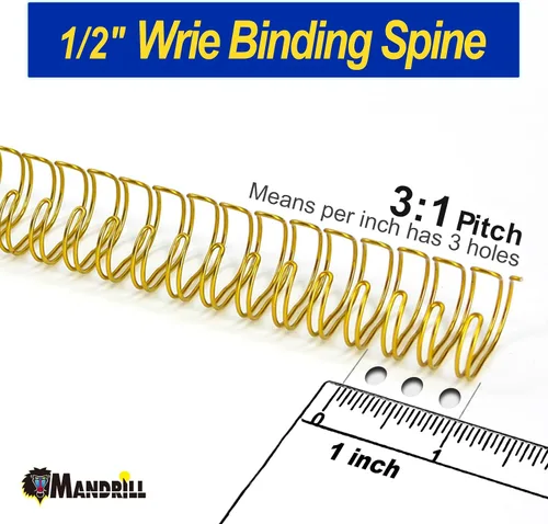 Miniatura 3 de Rayson WR32127M Espinas de encuadernación con alambre, multicolor, alambre de unión de doble bucle de paso 3:1 de 1/2 pulgada, paquete de anillo