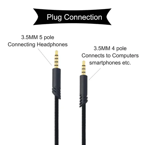 Miniatura 4 de Cable de audio de repuesto para auriculares Astro A10 A40 para juegos, cable de control de volumen en línea, cable auxiliar para juegos de audio