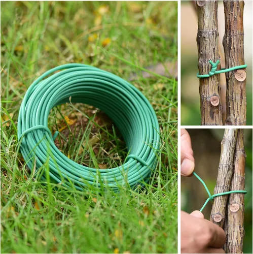 Miniatura 3 de YDSL Alambre Suave para Plantas de 66 Pies, Ataduras de Jardín Verdes con Giro para Plantas, Organización de Oficina y Hogar (Diámetro - 2.5MM)