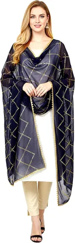 Miniatura 10 de Chandrakala Dupatta de gasa para mujer, chal bufanda envolvente Chunni (D238-P)