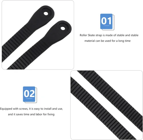 Miniatura 5 de BESPORTBLE Hebilla universal para patines en línea: 2 piezas de repuesto zapatos de patinaje correa de energía con tornillos Tuercas Kit