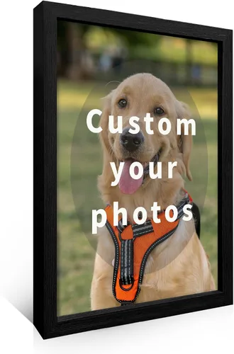 Miniatura 8 de Impresiones de lienzo personalizadas enmarcadas con tus fotos, impresión personalizada de foto a lienzo, regalos para parejas, amigos, familia, Negro