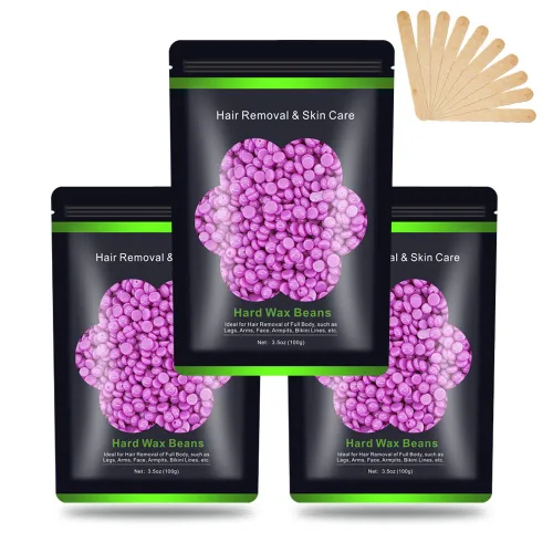 Miniatura 15 de Cuentas de cera para depilación de 10.5 oz (300 g), granos de cera dura para piel sensible brasileña, cara, bikini, cejas, piernas, sin dolor para 3