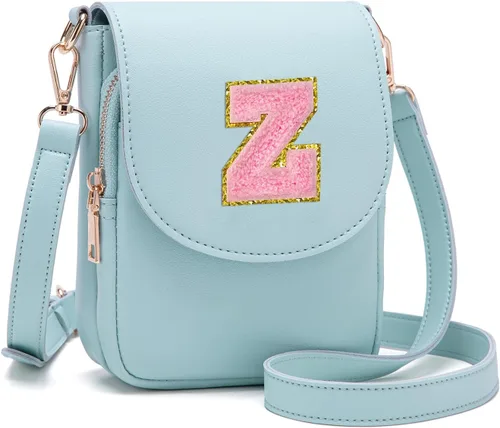Miniatura 14 de Viverte Bolso Cruzado para Niñas Adolescentes Pequeñas, Bolso Inicial para Celular, Pequeña Cartera para Niños Pequeños, Bolso de Cuero con Tres