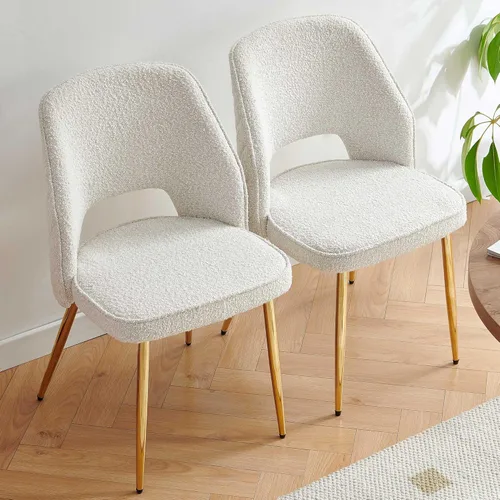 Miniatura 2 de Homedot Juego de 2 sillas de comedor, sillas de cocina modernas para el hogar, silla tapizada para sala de estar, silla lateral única con respaldo