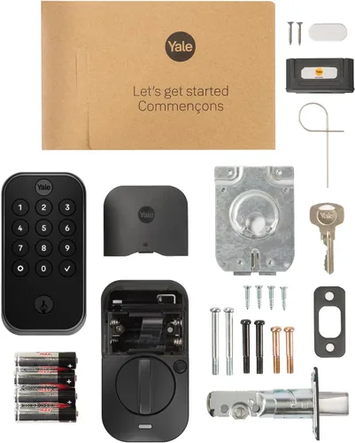 Miniatura 12 de Yale Security Assure Lock - Cerradura de seguridad de 2 táctiles, cerradura inteligente de puerta de entrada con llave de gamuza negra con teclado
