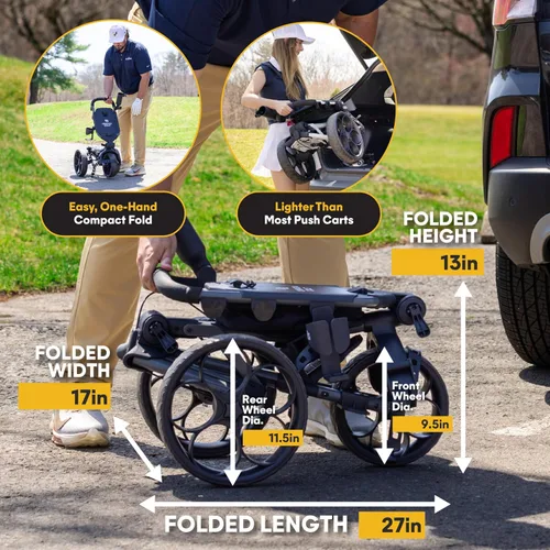 Miniatura 7 de OMADA GOLF Trilite Carrito de Golf Push Carrito de Golf Ligero y Plegable Soporte Ajustable para Bolsa de Golf
