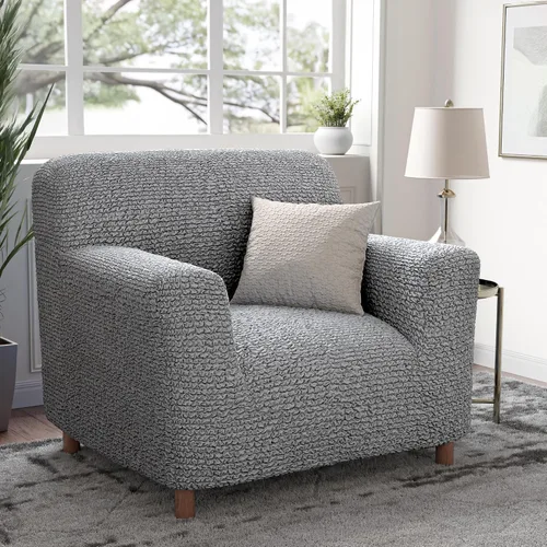 Miniatura 2 de PAULATO BY GA.I.CO. Funda para Silla - Funda para Sillón - Funda para Sillón - Funda de Tela Suave - Protector de Muebles Elegante de Ajuste Ceniza