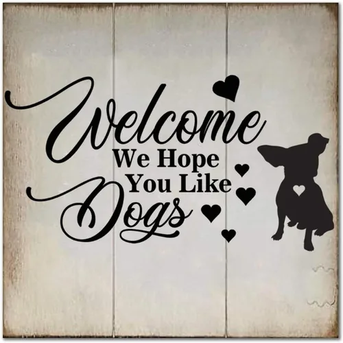 Miniatura 14 de Welcome We Hope You Like American Bully Dog - Letrero de madera clásico para pared, decoración de madera para el hogar, casa de campo, placa