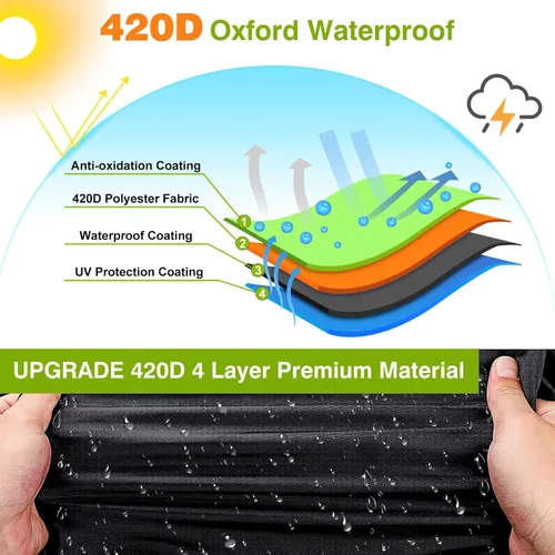 Miniatura 4 de Funda para carrito de golf de 2/4 pasajeros para EZGO, Club Car, Yamaha con tiras reflectantes, protección para todo tipo de clima, impermeable, a
