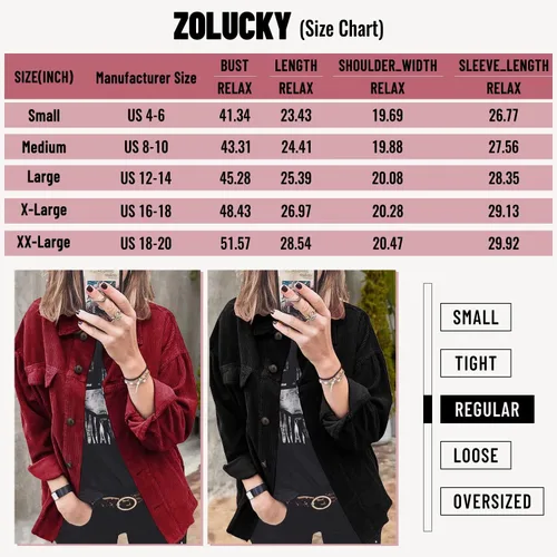 Miniatura 6 de ZOLUCKY Women's Casual Plus Size Shacket Jacket Long Sleeve Button Down Shirts Blouses Tops