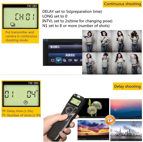 Miniatura 6 de Pixel Temporizador inalámbrico TW283-L1 Control remoto de liberación de obturador compatible con Panasonic S5, S1, G95, G91, G90, FZ10002, G9, GH5