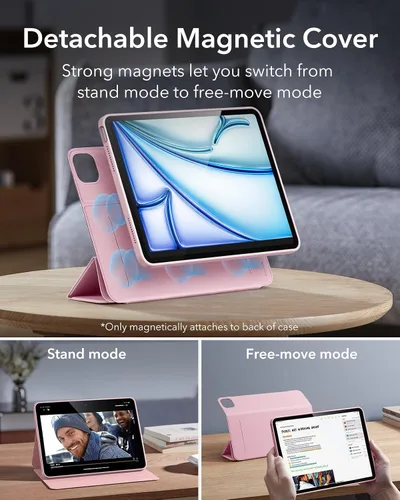 Miniatura 4 de ESR para iPad Air Funda de 11 Pulgadas M3/M2 (2025/2024), Funda para iPad Air de 5ª/4ª Generación (2022/2020) de 10.9 Pulgadas con Soporte para Rosa