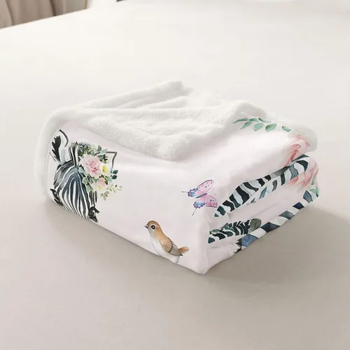 Miniatura 5 de Erosebridal Manta infantil de cebra de 40 x 50 pulgadas para dormitorio, sala de estar, sofá, sofá, manta de forro polar de animales de zoológico