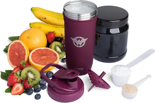 Miniatura 6 de Smartshake DC COMICS Reforce Botella mezcladora de proteínas de acero inoxidable 900 ml 30 onzas - Tapa de rosca a prueba de fugas - Sin BPA