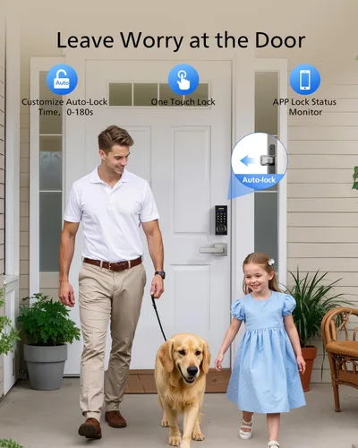 Miniatura 6 de Cerradura inteligente Philips WiFi con asa, cerradura de puerta sin llave con huella dactilar y puente WiFi, cerraduras inteligentes para puerta