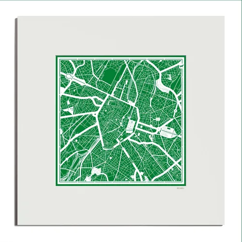 Miniatura 29 de O3 Design Studio Mapa de corte de papel Madrid negro mate de 20 x 20 pulgadas