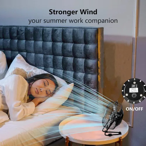 Miniatura 6 de BEESTAR Mini ventilador de 4 pulgadas con construcción de metal, potente alimentado por USB, escritorio de rotación de 360°, ventiladores USB