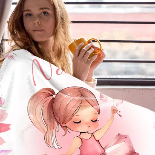 Miniatura 4 de Manta de regalo personalizada de baile con nombre para bebé, adolescente, niña, bailarina, recién nacido, danza, manta personalizada para recibir