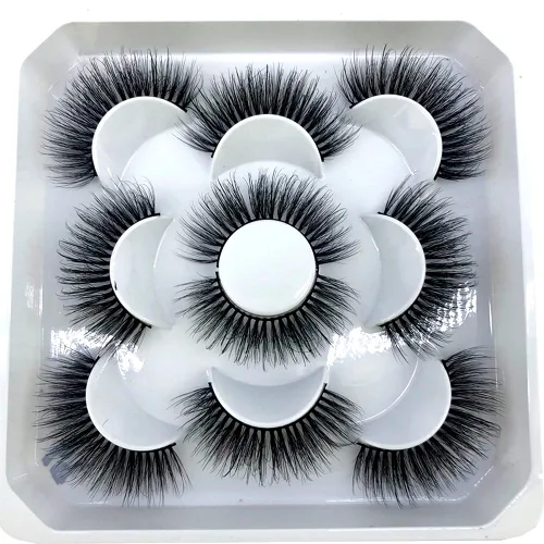 Miniatura 4 de 5 pares de pestañas postizas de visón 3D de 0.98 pulgadas a granel, con caja personalizada, pestañas postizas naturales finas al por mayor (ML-07)