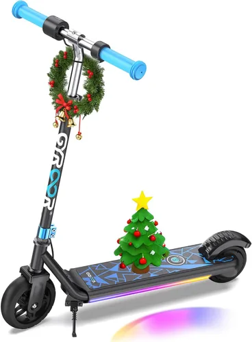 Miniatura 7 de Gyroor H30 Max Scooter eléctrico para niños, pantalla LED, potente motor de 150 W, sistema de freno doble, altura y velocidad ajustables