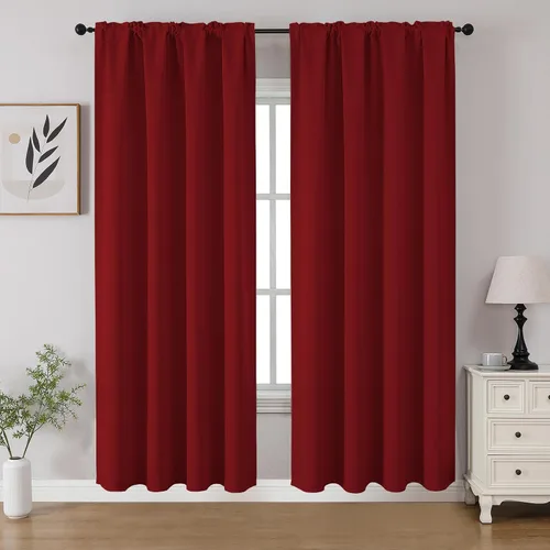 Miniatura 22 de CUCRAF - Cortinas opacas beige de 45 pulgadas, juego de 2 paneles con bolsillo para barra, cortinas para oscurecer dormitorios y sala de estar