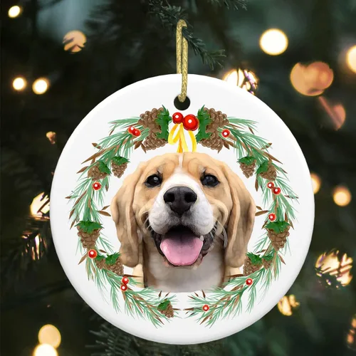 Miniatura 19 de Colgante de perro esquimal americano de 3 pulgadas para decoración de árbol de Navidad, bonito adorno de día festivo para cachorros, regalos