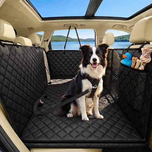Miniatura 10 de Funda de asiento de coche para perros, funda de asiento para perros 600D resistente y duradera para asiento trasero, hamaca para perros 100%