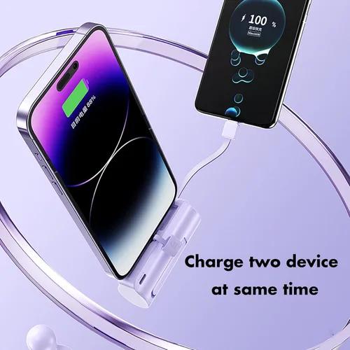 Miniatura 3 de Mini Banco de Energía, Cargador de Teléfono Cápsula 5500mAh, Cargador Portátil con Puertos Dual USB-C para iPhone 17/16/15/15 plus/15 pro/15 pro