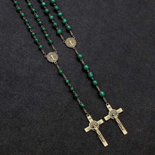 Miniatura 62 de KOMI Rosario de cuentas católicas para mujer, collar de cuentas de rosario con cruz de crucifijo, perlas de cristal, rosario, rosarios, católicos