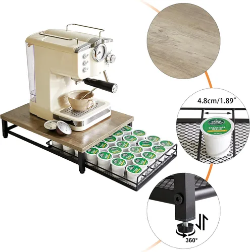 Miniatura 7 de IBUYKE Soporte de Cajón para Cápsulas de Café para K Cup, Organizador de Almacenamiento de Cápsulas con Capacidad para 35, Cajón de Almacenamiento