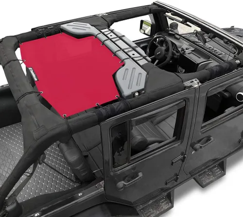Miniatura 18 de Shadeidea JK - Parasol superior compatible con Jeep Wrangler JKU, cubierta de techo de malla suave (2007-2018) - Bloqueador de ruido de viento UV