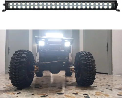 Miniatura 3 de Barra de luz RC para techo, lámpara LED de carrocería, doble luz de techo compatible con Traxxas Slash Rustler Trx4 Axial SCX10 Tamiya Wraith D90