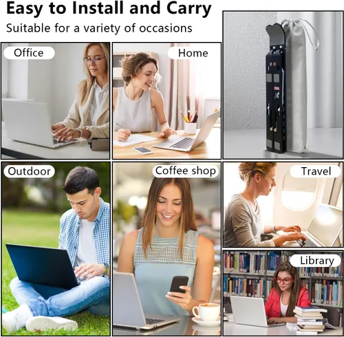 Miniatura 3 de Soporte para laptop, soporte para tableta de computadora, soporte plegable de aluminio ajustable para laptop, compatible con MacBook Air Pro