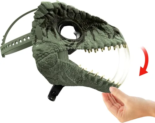 Miniatura 3 de Mattel Jurassic World Dominion - Máscara de dinosaurio, juguete de rol de dinosaurio Giganotosaurus y accesorio de disfraz con mandíbula de apertura