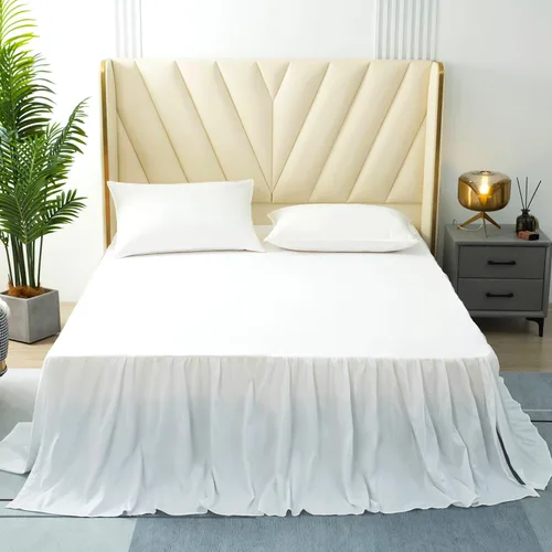 Miniatura 21 de TSUTOMI Falda de Cama Negra Tamaño Twin con Volantes y Esquinas Divididas, Falda de Cama Twin Caída de 12 Pulgadas, Falda de Cama Tamaño Twin Negra