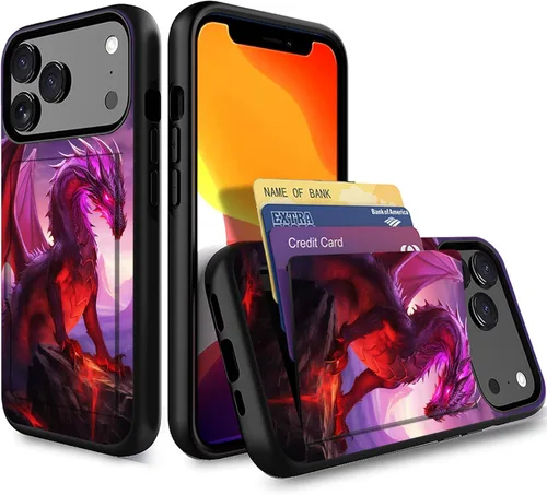 Miniatura 54 de Funda para iPhone Air, funda tipo cartera con ranura para tarjeta oculta, a prueba de golpes, TPU y PC, funda protectora de doble capa para iPhone