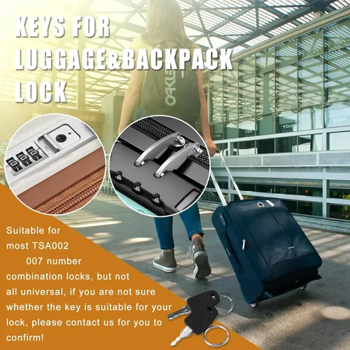 Miniatura 5 de TSA Key 002 007 - Maleta universal con llave de bloqueo con 2 anillos para combinaciones de contraseñas olvidadas de cerraduras de equipaje