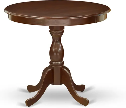 Miniatura 13 de East West Furniture AMT-ABC-TP - Mesa de cocina moderna y antigua, mesa de comedor redonda con base de pedestal, 36 x 36 pulgadas, crema