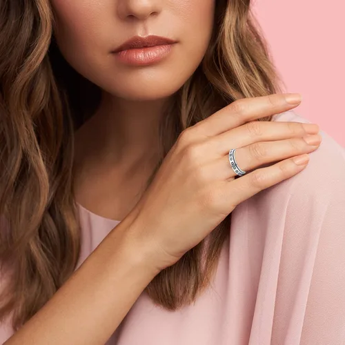 Miniatura 3 de Anillos giratorios MUCAL para ansiedad 8 piezas de anillo giratorio de acero inoxidable anillo anti ansiedad anillo giratorio con luna y estrella