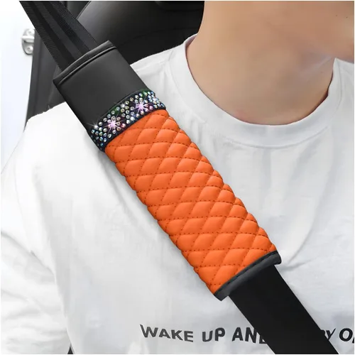 Miniatura 7 de zipelo 2 fundas para cinturón de seguridad de automóvil, almohadillas de cuero transpirable que protegen tu cuello, correas de arnés para una Negro