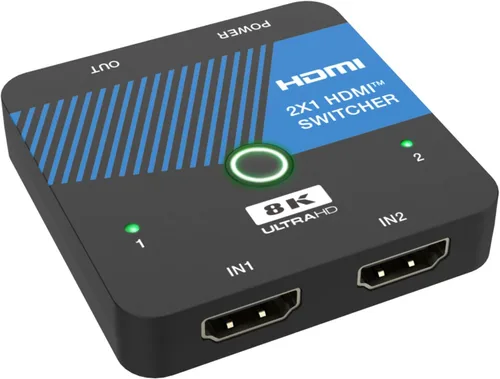 8K HDMI Switch 2 en 1 salida 4K @120Hz HDMI Switcher Soporte HDR10+, Dolby Vision, VRR, ALLM