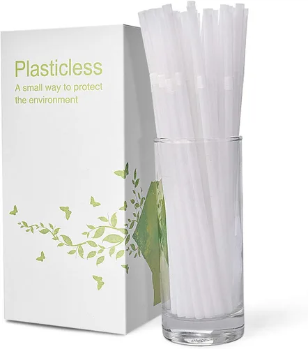 Miniatura 4 de 100 Unidades Pajitas PLA Compostables 100% a Base de Plantas - Pajitas Flexibles Biodegradables Sin Plástico para Beber - Una Fantástica Alternativa