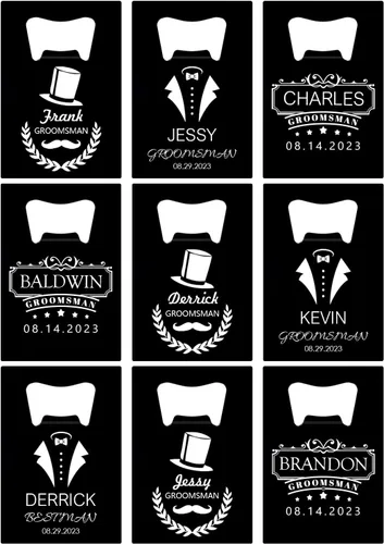 Miniatura 19 de Abrebotellas personalizados, tamaño de tarjeta de crédito, padrinos de boda, regalos para boda, despedida de soltero, abrebotellas de cerveza