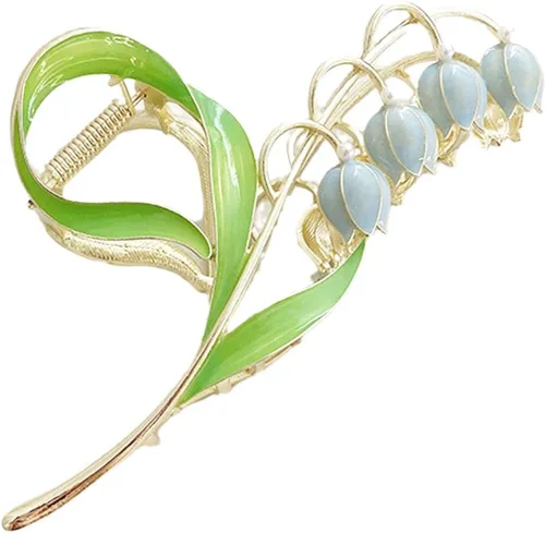 Lily of the Valley - Accesorios para el cabello con flores, horquillas de metal, pinzas para cabello grueso y fino