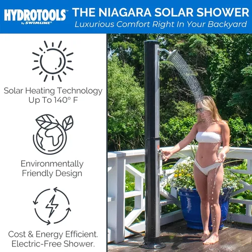 Miniatura 5 de SWIMLINE HYDROTOOLS - Ducha solar de lluvia Niagara de 7 pies para exteriores con tanque de 10 galones y lavado de pies