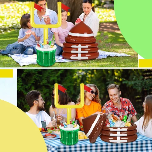 Miniatura 6 de Zhanmai 2 piezas inflables de fútbol enfriador de bebidas suministros de fiesta de fútbol inflable poste y soporte para piscina para fiesta temática