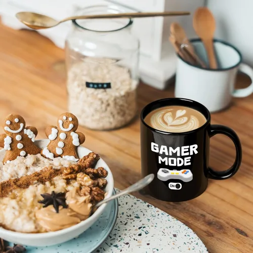Miniatura 4 de YHRJWN Regalos de juegos para hombres, taza de café Gamer Mode ON para los amantes de los juegos, idea de regalos para jugadores para Navidad