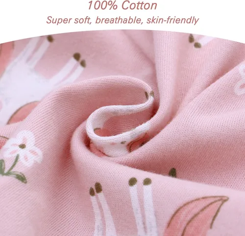 Miniatura 3 de Miracle Baby Saco de dormir con pies - 0.5 TOG 100% algodón transpirable, diseño sin mangas, saco de dormir para bebé Caballo rosa